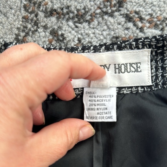 Vintage Peabody House Wool Houndstooth Skirt Suit Set 13/14 - Picture 12 of 15